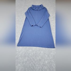 J Jill Turtle Neck Long Sleeve Dress Blue Medium Petite